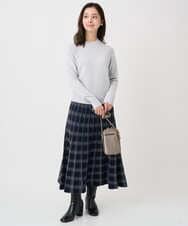 F1HDD01170 MK MICHEL KLEIN(小さいサイズ)(メゾン ドゥ サンク) 【小さいサイズ】チェック柄プリーツニットスカート/洗える ベージュ