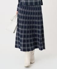 F1HDD01170 MK MICHEL KLEIN(小さいサイズ)(メゾン ドゥ サンク) 【小さいサイズ】チェック柄プリーツニットスカート/洗える ベージュ