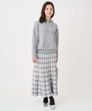 F1HDD01170 MK MICHEL KLEIN(小さいサイズ)(メゾン ドゥ サンク) 【小さいサイズ】チェック柄プリーツニットスカート/洗える ベージュ