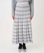 F1HDD01170 MK MICHEL KLEIN(小さいサイズ)(メゾン ドゥ サンク) 【小さいサイズ】チェック柄プリーツニットスカート/洗える ベージュ