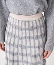 F1HDD01170 MK MICHEL KLEIN(小さいサイズ)(メゾン ドゥ サンク) 【小さいサイズ】チェック柄プリーツニットスカート/洗える ベージュ