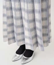 F1HDD01170 MK MICHEL KLEIN(小さいサイズ)(メゾン ドゥ サンク) 【小さいサイズ】チェック柄プリーツニットスカート/洗える ベージュ