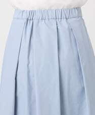 F1HDD60170 MK MICHEL KLEIN(小さいサイズ)(メゾン ドゥ サンク) メモリータフタ タックフレアスカート/洗える ライトブルー