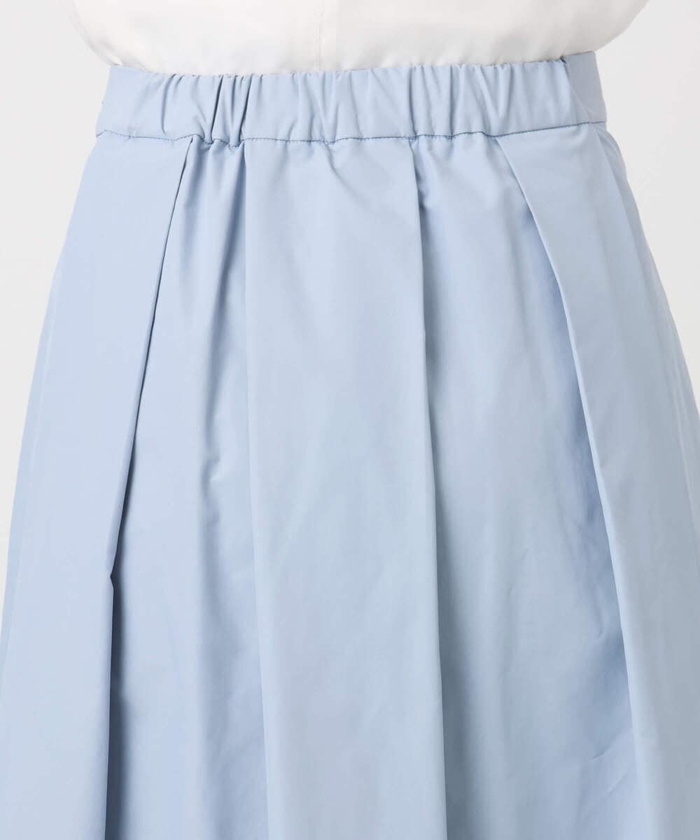 F1HDD60170 MK MICHEL KLEIN(小さいサイズ)(メゾン ドゥ サンク) メモリータフタ タックフレアスカート/洗える ライトブルー