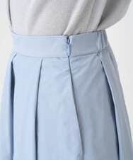 F1HDD60170 MK MICHEL KLEIN(小さいサイズ)(メゾン ドゥ サンク) 【小さいサイズ】メモリータフタ タックフレアスカート/洗濯機で洗える ライトブルー