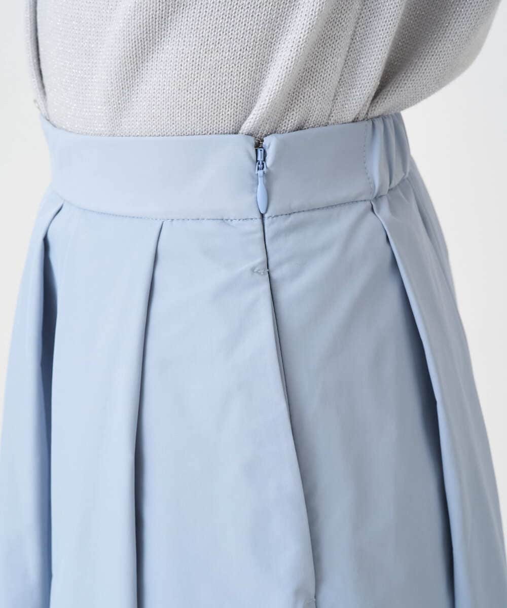 F1HDD60170 MK MICHEL KLEIN(小さいサイズ)(メゾン ドゥ サンク) 【小さいサイズ】メモリータフタ タックフレアスカート/洗濯機で洗える ライトブルー