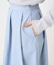 F1HDD60170 MK MICHEL KLEIN(小さいサイズ)(メゾン ドゥ サンク) 【小さいサイズ】メモリータフタ タックフレアスカート/洗濯機で洗える ライトブルー