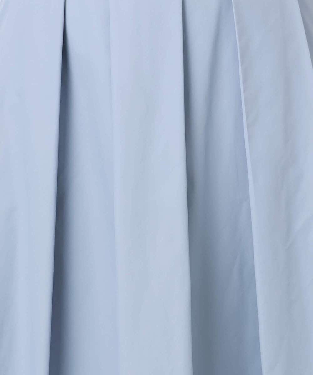 F1HDD60170 MK MICHEL KLEIN(小さいサイズ)(メゾン ドゥ サンク) メモリータフタ タックフレアスカート/洗える ライトブルー