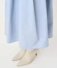 F1HDD60170 MK MICHEL KLEIN(小さいサイズ)(メゾン ドゥ サンク) 【小さいサイズ】メモリータフタ タックフレアスカート/洗濯機で洗える ライトブルー