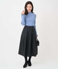 F1HDD60170 MK MICHEL KLEIN(小さいサイズ)(メゾン ドゥ サンク) 【小さいサイズ】メモリータフタ タックフレアスカート/洗濯機で洗える ライトブルー