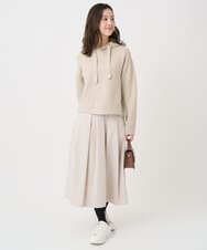 F1HDD60170 MK MICHEL KLEIN(小さいサイズ)(メゾン ドゥ サンク) 【小さいサイズ】メモリータフタ タックフレアスカート/洗濯機で洗える ライトブルー