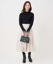 F1HDD60170 MK MICHEL KLEIN(小さいサイズ)(メゾン ドゥ サンク) 【小さいサイズ】メモリータフタ タックフレアスカート/洗濯機で洗える ライトブルー