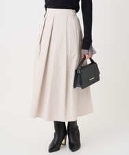 F1HDD60170 MK MICHEL KLEIN(小さいサイズ)(メゾン ドゥ サンク) 【小さいサイズ】メモリータフタ タックフレアスカート/洗濯機で洗える ライトブルー