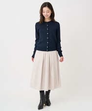 F1HDD60170 MK MICHEL KLEIN(小さいサイズ)(メゾン ドゥ サンク) 【小さいサイズ】メモリータフタ タックフレアスカート/洗濯機で洗える ライトブルー