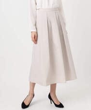 F1HDD60170 MK MICHEL KLEIN(小さいサイズ)(メゾン ドゥ サンク) メモリータフタ タックフレアスカート/洗える ライトブルー