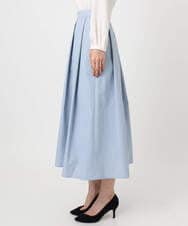 F1HDD60170 MK MICHEL KLEIN(小さいサイズ)(メゾン ドゥ サンク) メモリータフタ タックフレアスカート/洗える ライトブルー