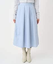 F1HDD60170 MK MICHEL KLEIN(小さいサイズ)(メゾン ドゥ サンク) 【小さいサイズ】メモリータフタ タックフレアスカート/洗濯機で洗える ライトブルー