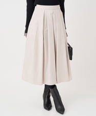 F1HDD60170 MK MICHEL KLEIN(小さいサイズ)(メゾン ドゥ サンク) 【小さいサイズ】メモリータフタ タックフレアスカート/洗濯機で洗える ベージュ