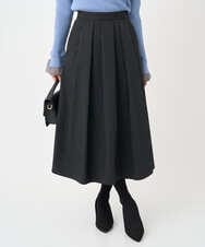 F1HDD60170 MK MICHEL KLEIN(小さいサイズ)(メゾン ドゥ サンク) 【小さいサイズ】メモリータフタ タックフレアスカート/洗濯機で洗える ブラック