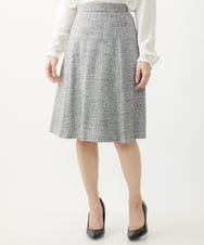F1HDV91150 MK MICHEL KLEIN(小さいサイズ)(メゾン ドゥ サンク) 【小さいサイズ】ラメツイードフレアスカート/洗える ネイビー