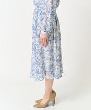 F1HFA07140 MK MICHEL KLEIN(小さいサイズ)(メゾン ドゥ サンク) 【小さいサイズ】花柄シフォンスカート/丈の長さが選べる/洗える アイボリー