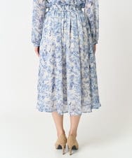 F1HFA07140 MK MICHEL KLEIN(小さいサイズ)(メゾン ドゥ サンク) 【小さいサイズ】花柄シフォンスカート/丈の長さが選べる/洗える アイボリー