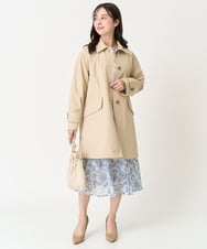 F1HFA07140 MK MICHEL KLEIN(小さいサイズ)(メゾン ドゥ サンク) 【小さいサイズ】花柄シフォンスカート/丈の長さが選べる/洗える アイボリー