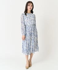 F1HFA07140 MK MICHEL KLEIN(小さいサイズ)(メゾン ドゥ サンク) 【小さいサイズ】花柄シフォンスカート/丈の長さが選べる/洗える アイボリー