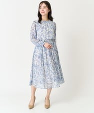 F1HFA07140 MK MICHEL KLEIN(小さいサイズ)(メゾン ドゥ サンク) 【小さいサイズ】花柄シフォンスカート/丈の長さが選べる/洗える アイボリー