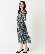F1HFA07140 MK MICHEL KLEIN(小さいサイズ)(メゾン ドゥ サンク) 【小さいサイズ】花柄シフォンスカート/丈の長さが選べる/洗える アイボリー