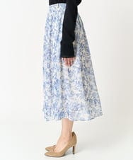 F1HFA07140 MK MICHEL KLEIN(小さいサイズ)(メゾン ドゥ サンク) 【小さいサイズ】花柄シフォンスカート/丈の長さが選べる/洗える アイボリー