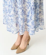 F1HFA07140 MK MICHEL KLEIN(小さいサイズ)(メゾン ドゥ サンク) 【小さいサイズ】花柄シフォンスカート/丈の長さが選べる/洗える アイボリー