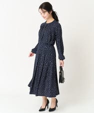 F1HFA08140 MK MICHEL KLEIN(小さいサイズ)(メゾン ドゥ サンク) 【小さいサイズ】アニマル調ドット柄ジャージースカート/洗える ライトブルー