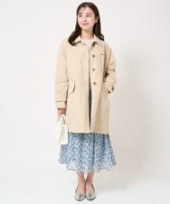 F1HFA09140 MK MICHEL KLEIN(小さいサイズ)(メゾン ドゥ サンク) 【小さいサイズ】花柄シフォンスカート/丈の長さが選べる/洗える ライトブルー