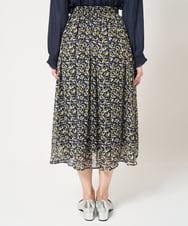 F1HFA09140 MK MICHEL KLEIN(小さいサイズ)(メゾン ドゥ サンク) 【小さいサイズ】花柄シフォンスカート/丈の長さが選べる/洗える ライトブルー