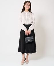 F1HFA27160 MK MICHEL KLEIN(小さいサイズ)(メゾン ドゥ サンク) 【小さいサイズ】タックフレアースカート/洗える ライトブルー