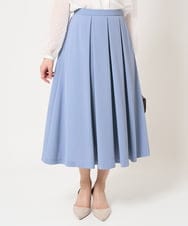 F1HFA27160 MK MICHEL KLEIN(小さいサイズ)(メゾン ドゥ サンク) 【小さいサイズ】タックフレアースカート/洗える ライトブルー