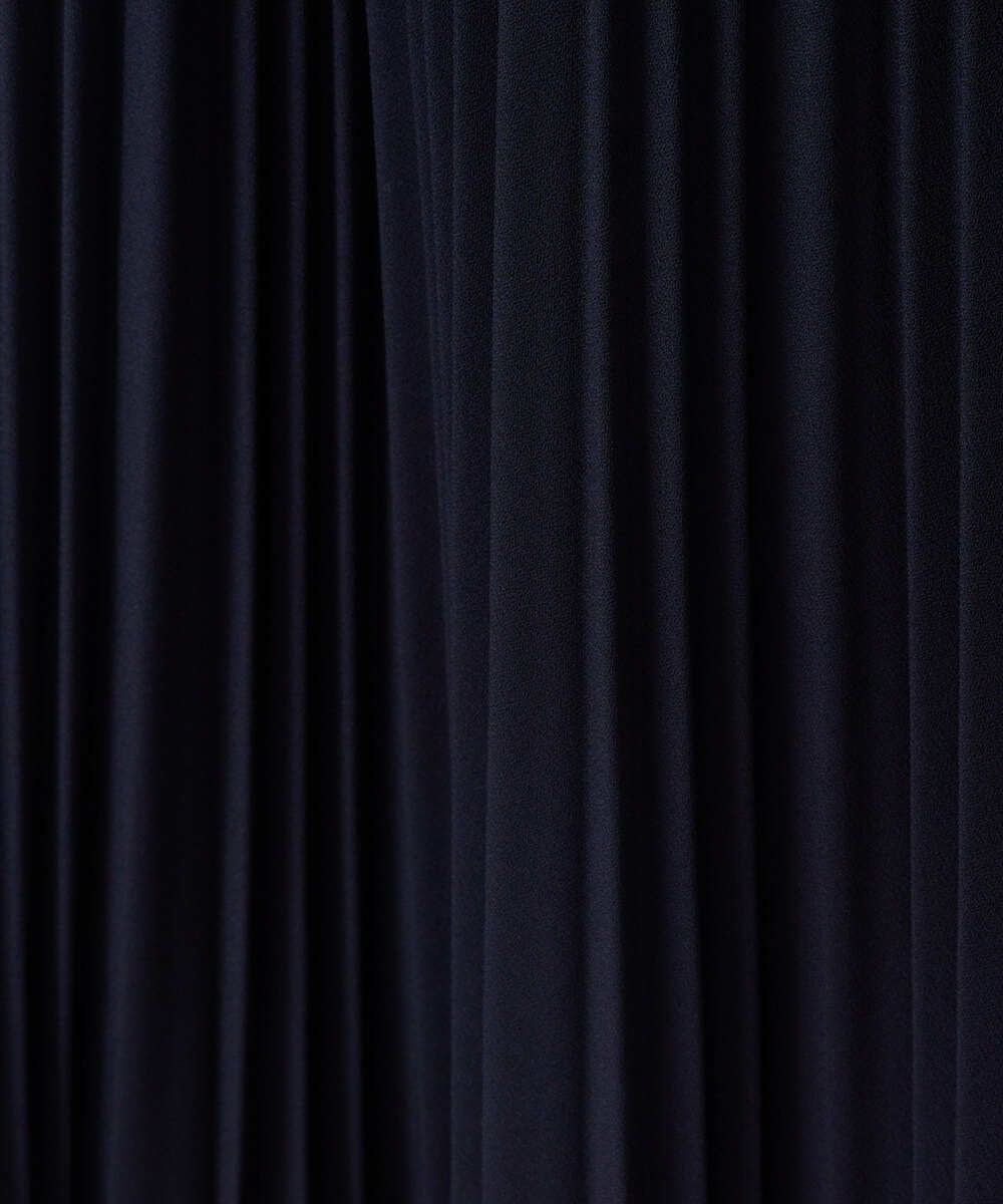 F1HFD12150 MK MICHEL KLEIN(小さいサイズ)(メゾン ドゥ サンク) リバーシブルシフォンプリーツスカート/洗える ネイビー