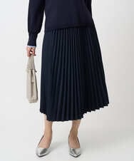 F1HFD15180 MK MICHEL KLEIN(小さいサイズ)(メゾン ドゥ サンク) 【小さいサイズ】プリーツデザインスカート/洗える ネイビー