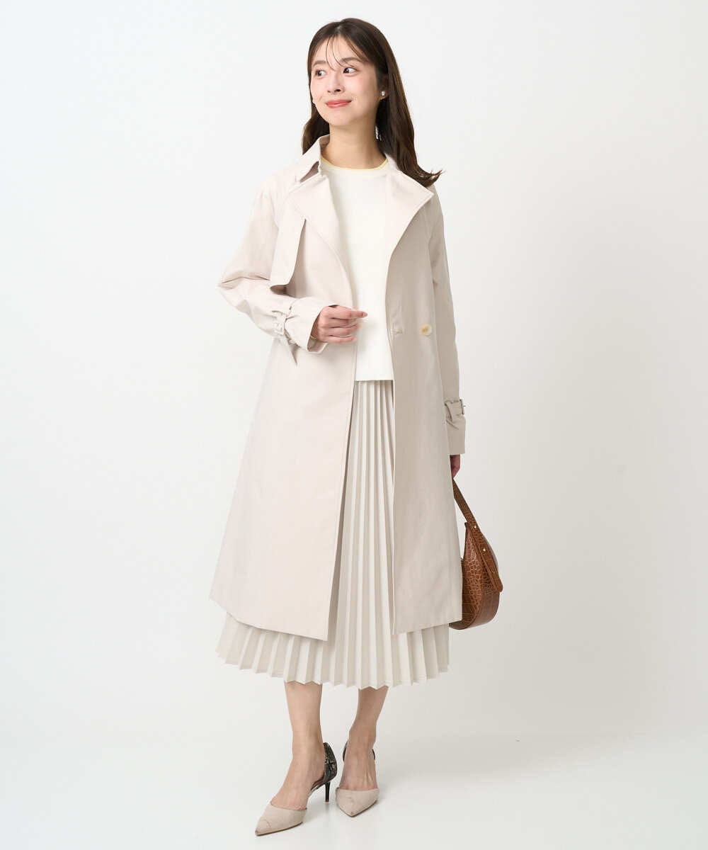 F1HFD15180 MK MICHEL KLEIN(小さいサイズ)(メゾン ドゥ サンク) 【小さいサイズ】プリーツデザインスカート/洗える ベージュ