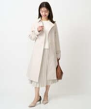 F1HFD15180 MK MICHEL KLEIN(小さいサイズ)(メゾン ドゥ サンク) 【小さいサイズ】プリーツデザインスカート/洗える ベージュ