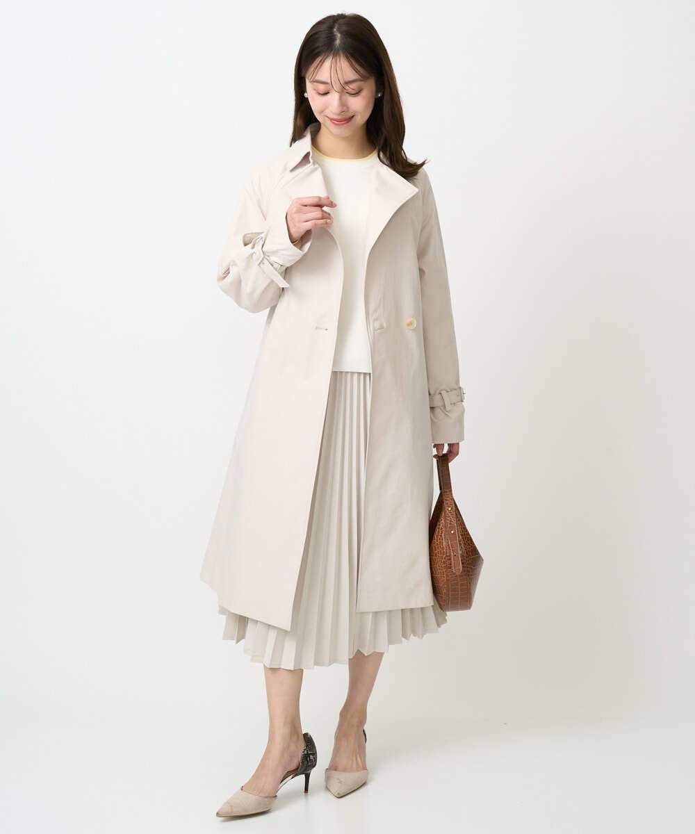 F1HFD15180 MK MICHEL KLEIN(小さいサイズ)(メゾン ドゥ サンク) 【小さいサイズ】プリーツデザインスカート/洗える ベージュ