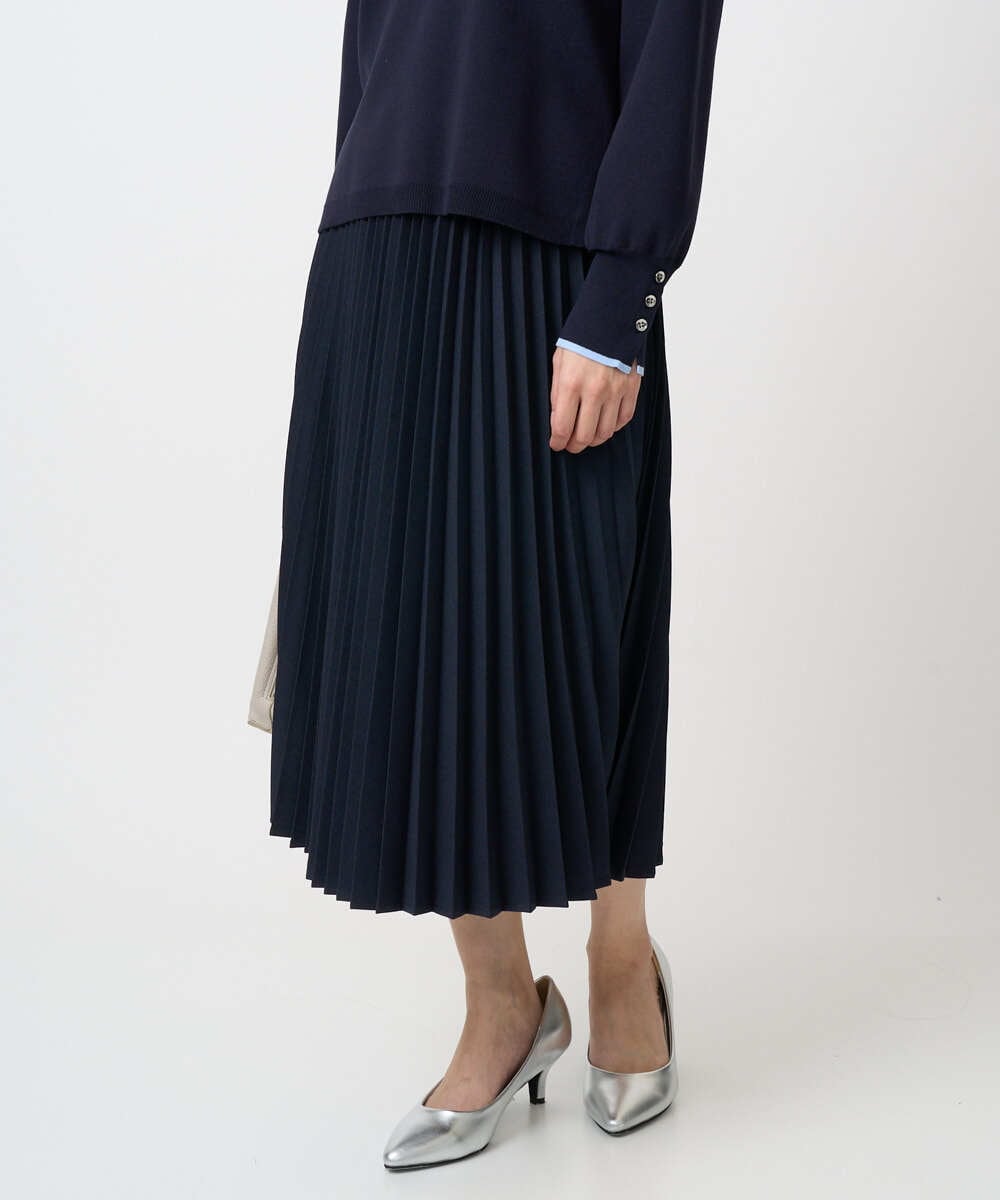 F1HFD15180 MK MICHEL KLEIN(小さいサイズ)(メゾン ドゥ サンク) 【小さいサイズ】プリーツデザインスカート/洗える ベージュ