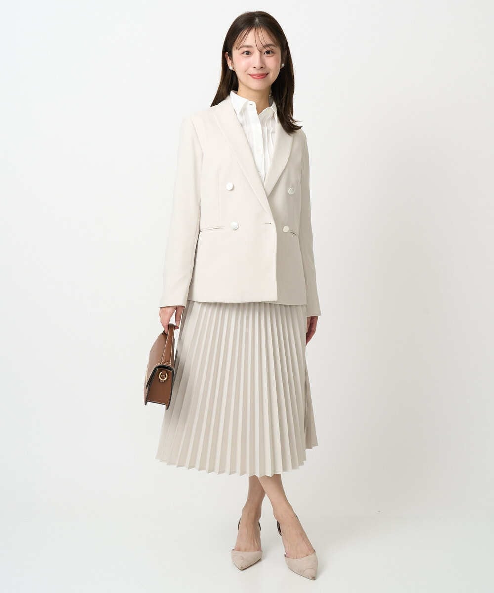 F1HFD15180 MK MICHEL KLEIN(小さいサイズ)(メゾン ドゥ サンク) 【小さいサイズ】プリーツデザインスカート/洗える ベージュ