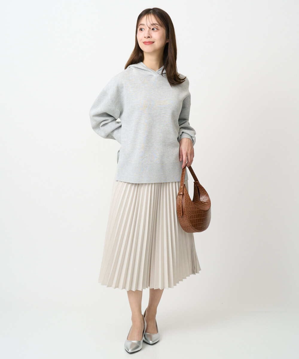 F1HFD15180 MK MICHEL KLEIN(小さいサイズ)(メゾン ドゥ サンク) 【小さいサイズ】プリーツデザインスカート/洗える ベージュ