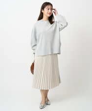 F1HFD15180 MK MICHEL KLEIN(小さいサイズ)(メゾン ドゥ サンク) 【小さいサイズ】プリーツデザインスカート/洗える ベージュ