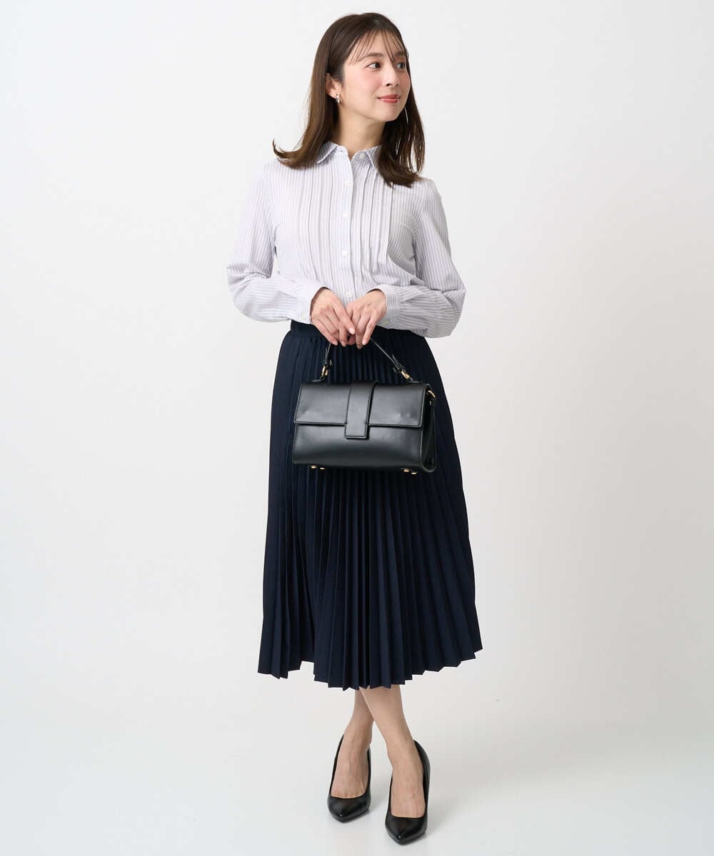 F1HFD15180 MK MICHEL KLEIN(小さいサイズ)(メゾン ドゥ サンク) 【小さいサイズ】プリーツデザインスカート/洗える ベージュ