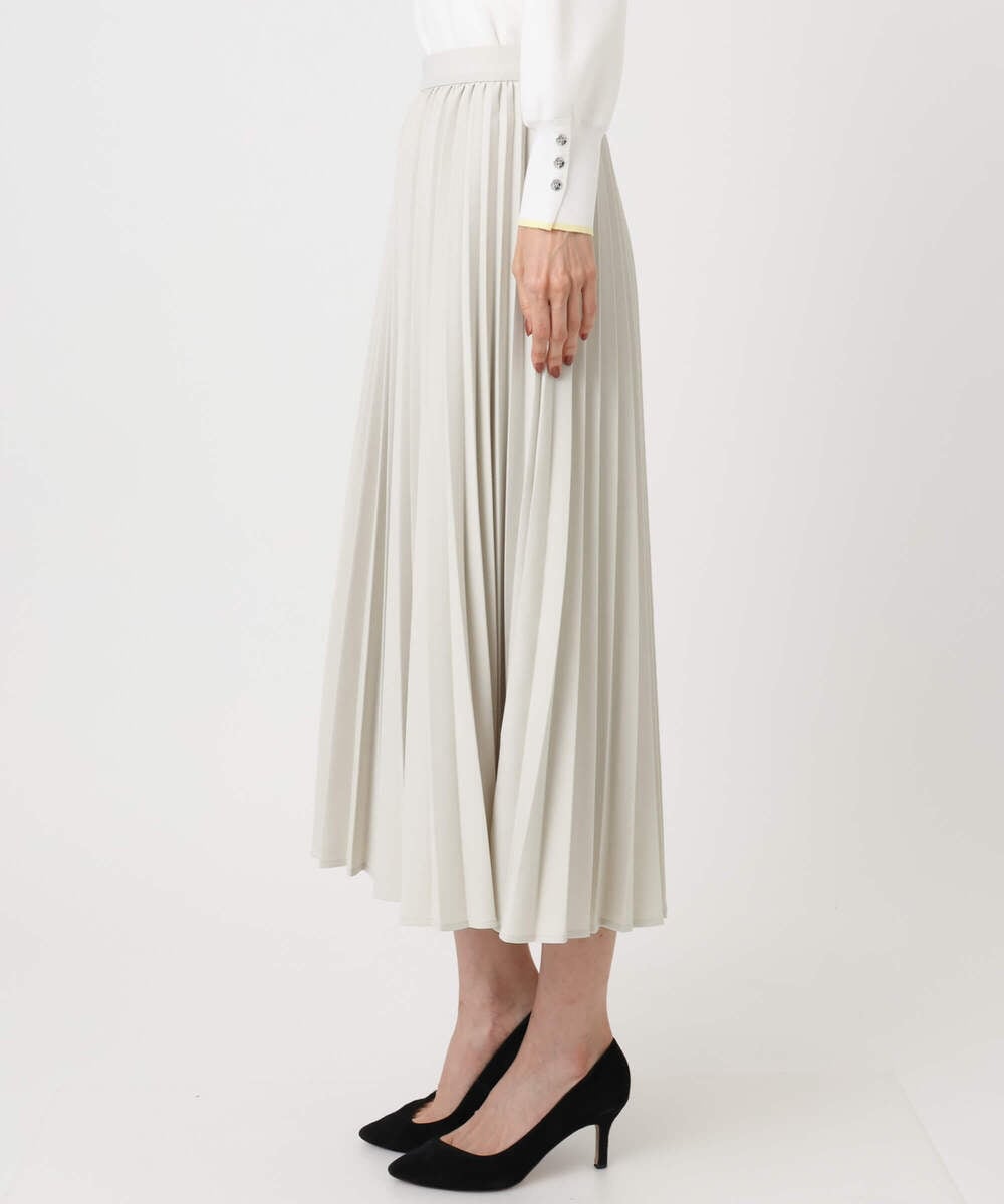 F1HFD15180 MK MICHEL KLEIN(小さいサイズ)(メゾン ドゥ サンク) 【小さいサイズ】プリーツデザインスカート/洗える ベージュ