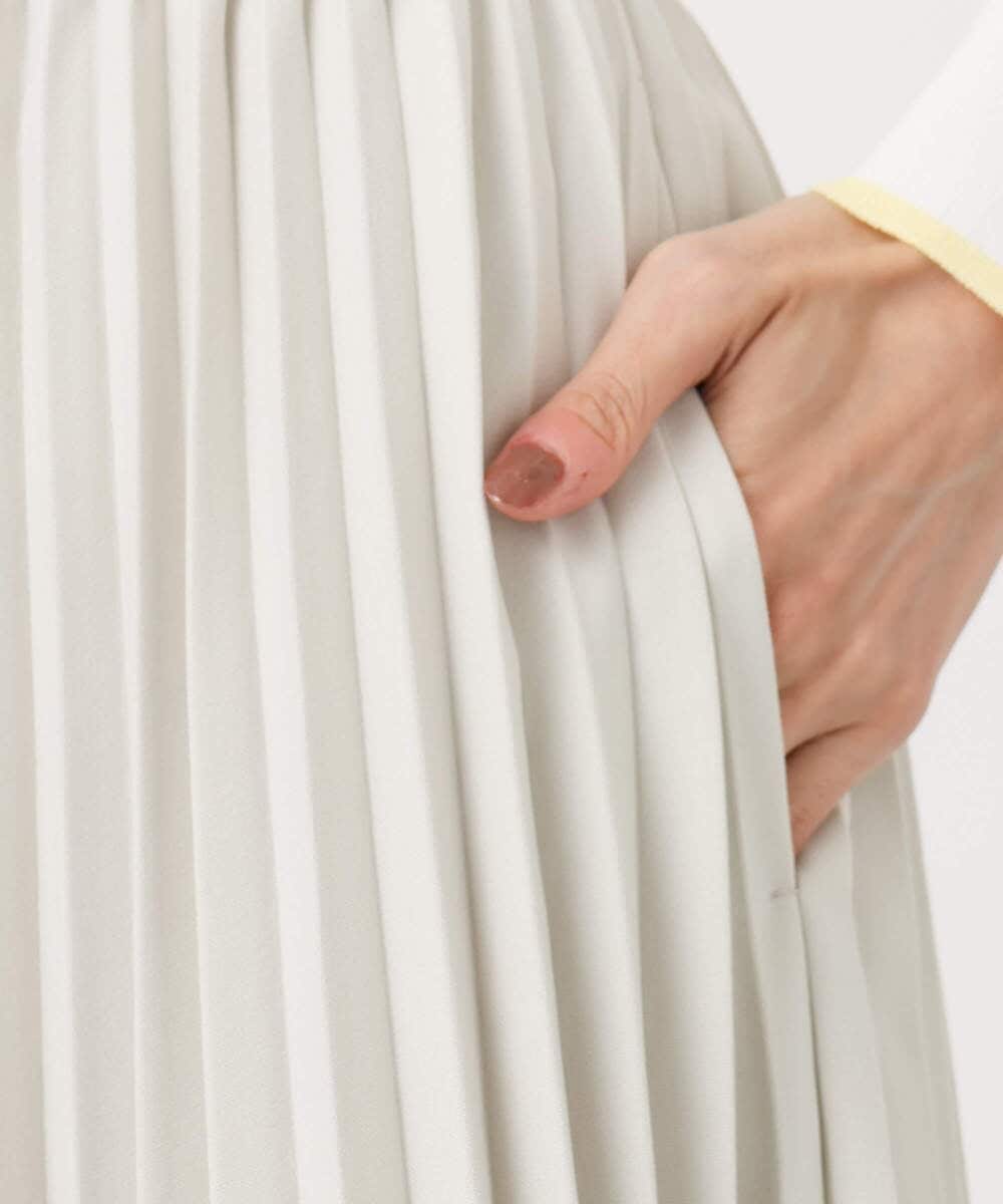 F1HFD15180 MK MICHEL KLEIN(小さいサイズ)(メゾン ドゥ サンク) 【小さいサイズ】プリーツデザインスカート/洗える ベージュ