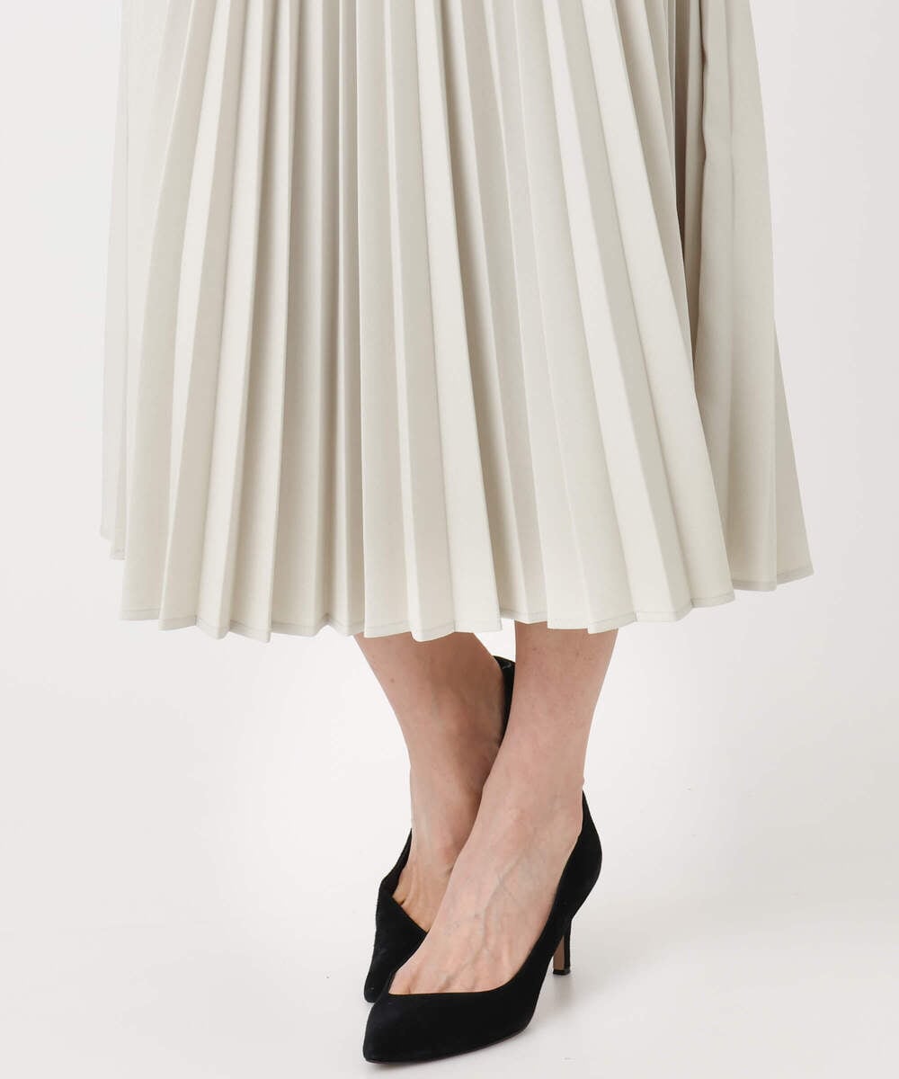 F1HFD15180 MK MICHEL KLEIN(小さいサイズ)(メゾン ドゥ サンク) 【小さいサイズ】プリーツデザインスカート/洗える ベージュ